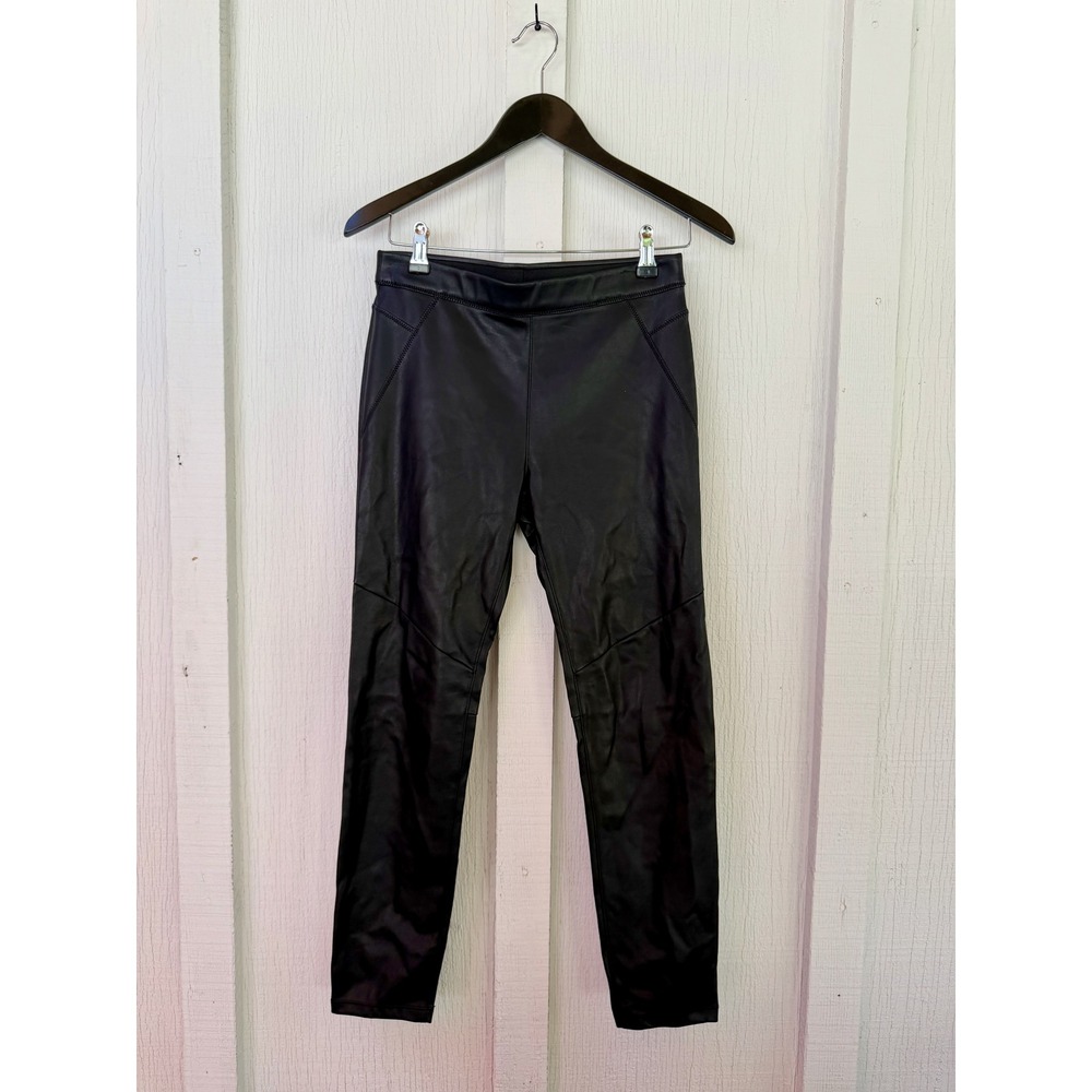 Free People Vegan Leather Leggings Black Moto High Rise Pants Size 26